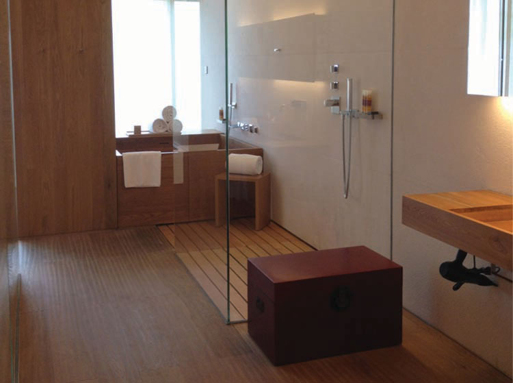 The Opposite House Huge Japanese soaking tubs, AND 2 person showers…