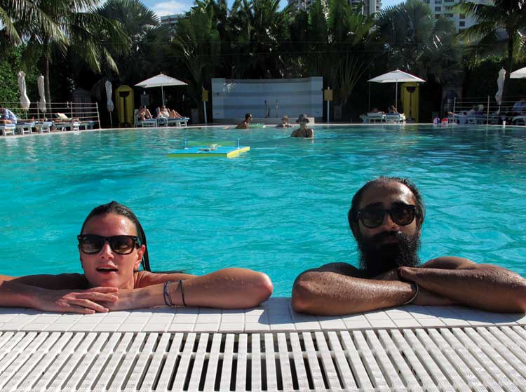 The Standard Miami Where all the magic happens. Poolside buddies, <br /></noscript> Claudia Donaldson of Nowness and Waris.
