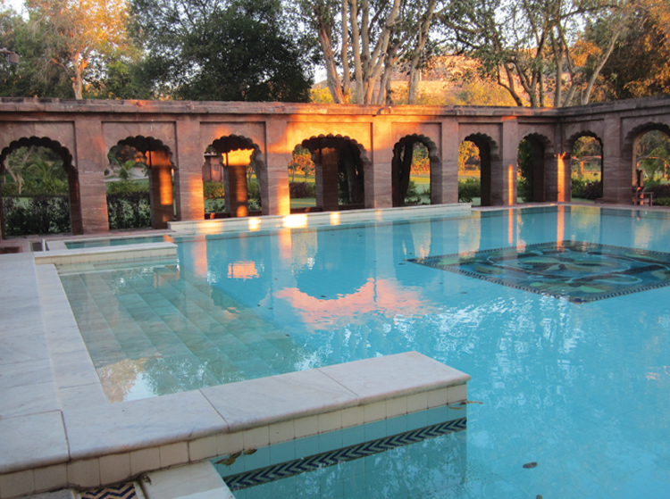 Bal Samand Lake Palace Pretend you’re Nero or Merv Griffin <br /></noscript> in the opulent and deserted marble pool. 