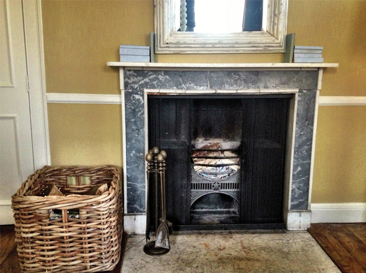 Babington House Fireplace in the bedroom. 