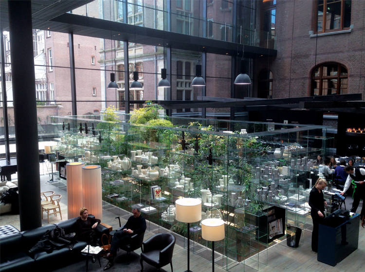 Conservatorium Hotel The lobby - with great light, gloss ceilings five stories high and the best croquettes in town. 