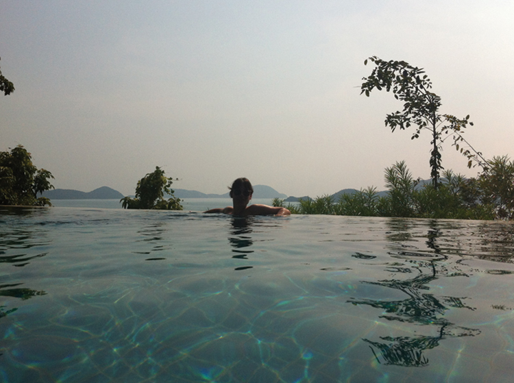 Sri Panwa Taking a dip in our wrap-around infinity-pool which can be accessed from the bedroom, bathroom & living space.