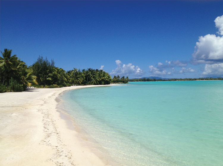 Four Seasons Bora Bora Quiet and beautiful white sand beach. 