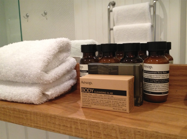 Boundary Aesop products. Organic, Australian...and there's a store a few steps away.