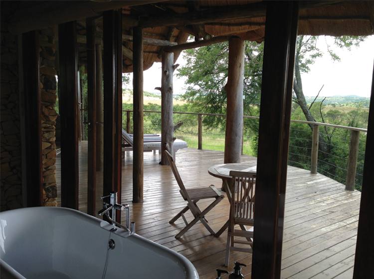 Nambiti Plains Lodge I sat in a robe on this deck for about 3 hours...watching, listening and writing postcards home.