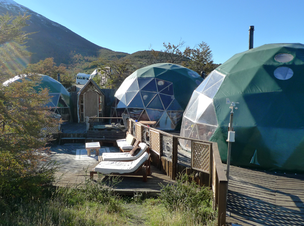 EcoCamp The common areas...lounging deck and dining dome. 