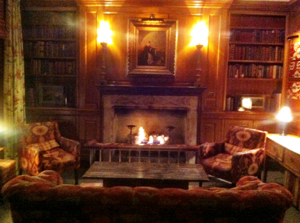 Covent Garden Hotel The Library...another cozy fireplace spot. 