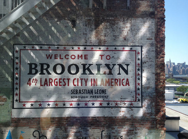 The Wythe Hotel  Our view which had lots of Manhattan skyline too but we particularly loved this wall mural.