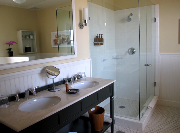 Cavallo Point Dream bathroom. Super spacious with gorgeous fixtures. 