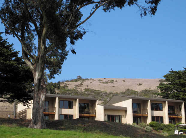 Cavallo Point The Contemporary Lodging...perched up on a hill with amazing views of the bay. In contrast to the historic buildings, these newer rooms were built with eco-friendly green architecture and have radiant heat floors and a more modern style. 