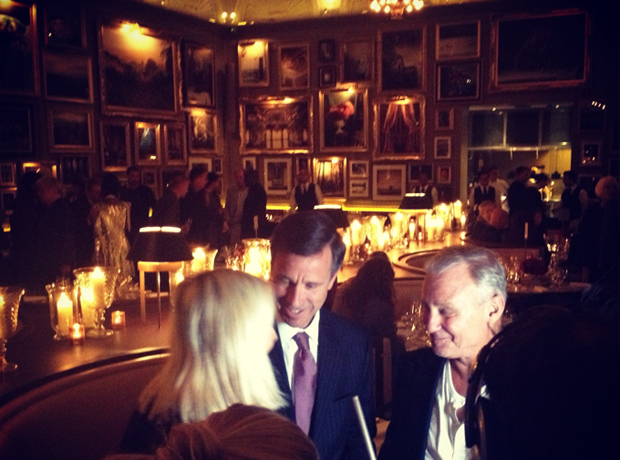The London EDITION Ian Schrager and Marriott CEO Arne Sorensen being interviewed for E! by Zanna Rassi, moments before the epic opening night party.
