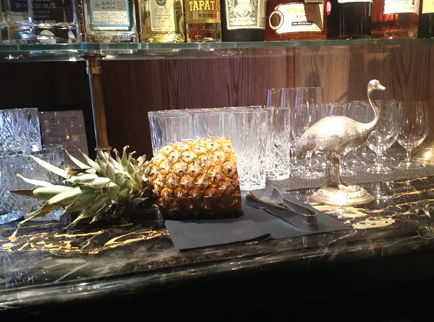 The London EDITION Punch room detail… pineapple and a silver ostrich, naturally.