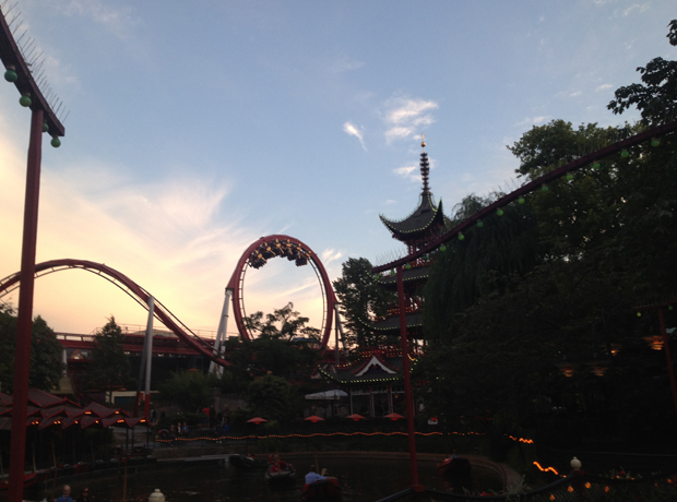 Nimb Hotel Tivoli Gardens at dusk... a total time capsule and legitimately fun.