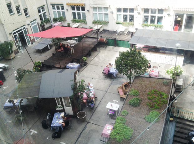 Michelberger The courtyard from our ‘Chalet In the Sky’. 