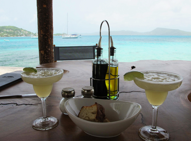 Petit St. Vincent Margarita perfection accompanied by delicious home baked bread.