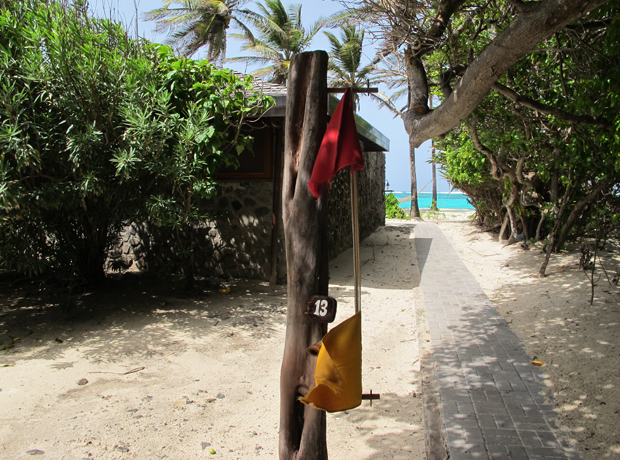 Petit St. Vincent A tradition that dates back to the island's early years, this flag system is your way of summoning room service or anything else your heart desires! 