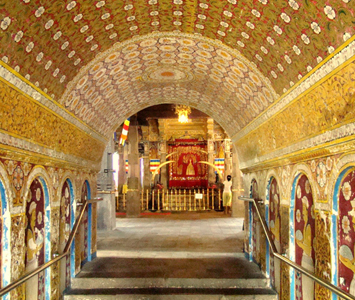 Buddhist temple with stunning mosaics and eye opening evening ceremonies
