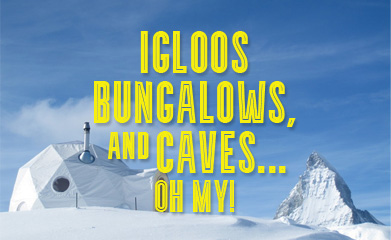 From ice hotels to island bungalows, check out this list of unusual sleep spots courtesy of AFAR. 