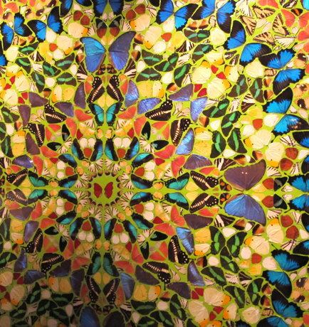 Rancho Valencia Resort & Spa “Imploration,” the $1.1 million Damien Hirst piece that dominates the dining room at Veladora, is made entirely of real butterfly wings.