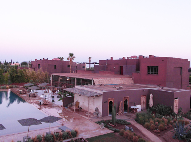 Fellah Hotel View of the main house and pool from my balcony at dusk. The colours are stunning!