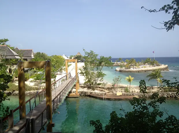 Goldeneye From reception and the restaurant, you cross this bridge, over the saltwater canal to get to Goldeneye’s beach. 