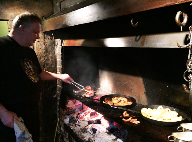 The Gunton Arms Stuart the head chef at the Elk Room fire. 