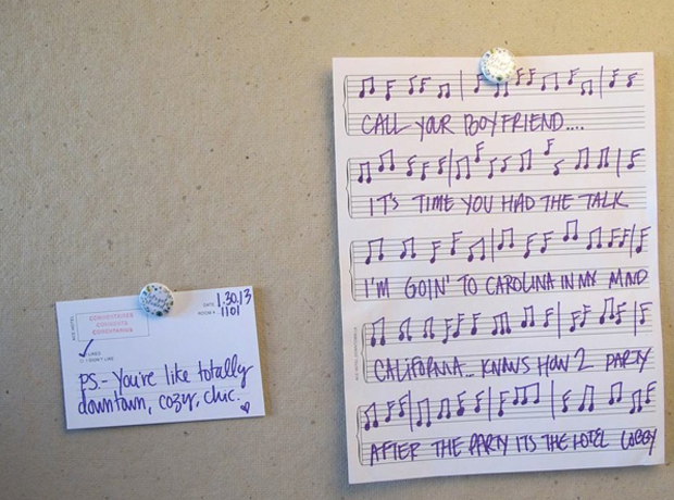 Ace Hotel Downtown Los Angeles The room came with music sheets (instead of plain paper)‚ so I wrote a song, naturally.