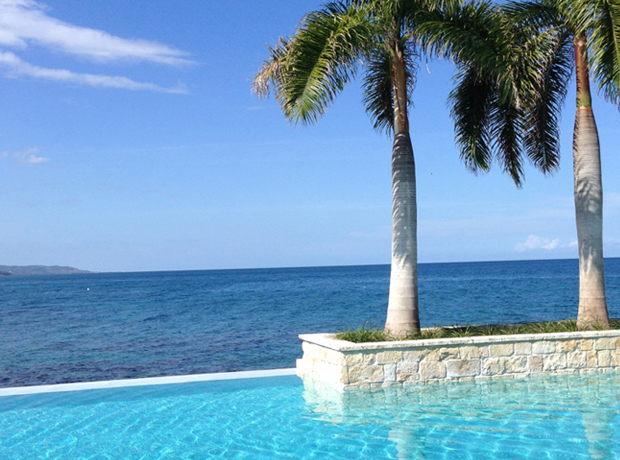 Round Hill View from the infinity pool where my boys loved to swim each day.