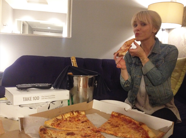 The Cosmopolitan Kicking it off hi-lo style with pizza & champagne.