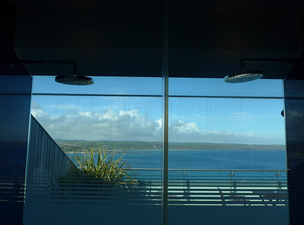 Cliff House Hotel  Loved the double rain shower cubicle overlooking the ocean.
