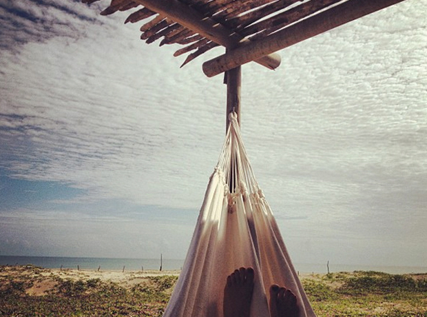 Rancho do Peixe putting our feet up in our private hammock.