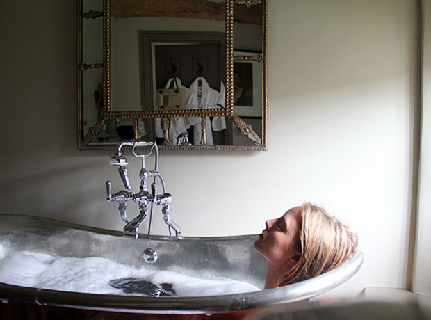 The Wheatsheaf Inn Basking in the bath – most highly recommended.