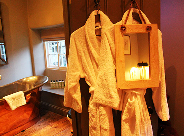 The Wheatsheaf Inn Luxurious robes and ambient lighting.