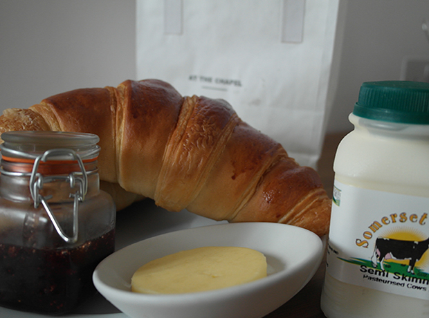 At The Chapel A paper bag of fresh croissants was hung on our door in the morning, a lovely touch.