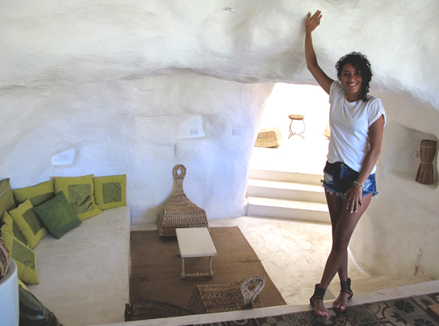 Casa Talìa Looks like a cave, but it’s the lobby. Each room in this guest-house used to be a family home. They bought about 12 homes and connected them, turning the inside of the rooms into Mediterranean hideaways while the outside remained simple and home-like.