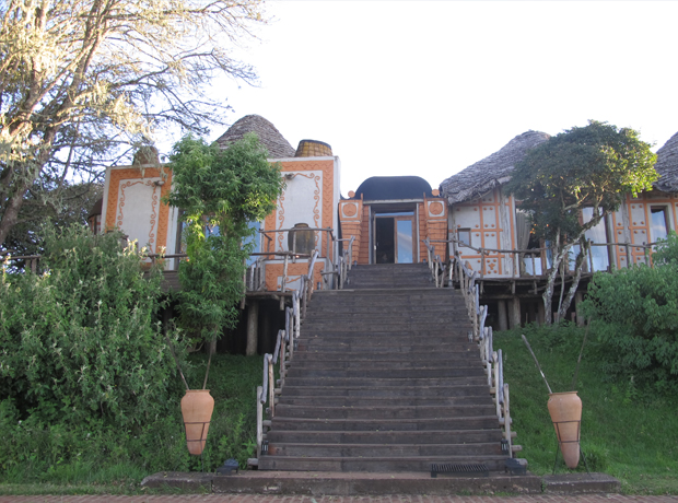 Ngorongoro Crater Lodge Steps up to the main building. 