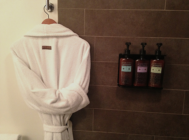 The James The amazing Harmonic products are chained to the shower wall! Rude!!! 