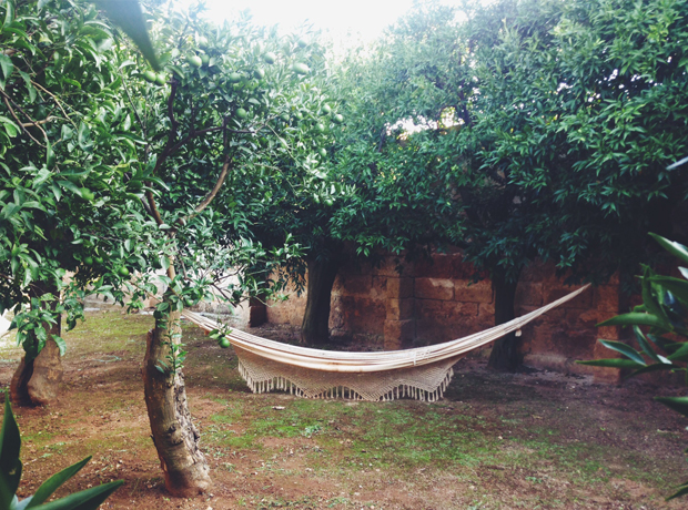 Masseria Torre Maizza A secret hammock in the lime trees.