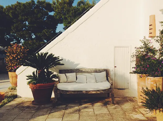 Masseria Torre Maizza The reception area...beautifully simple furniture everywhere.
