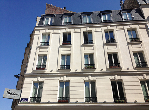 Hidden Hotel 19th century Parisian architecture belies a hidden eco-chic retreat.