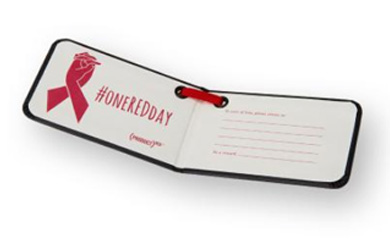 shop for a cause: AHL loves moleskine(RED)'s chic special edition luggage tag