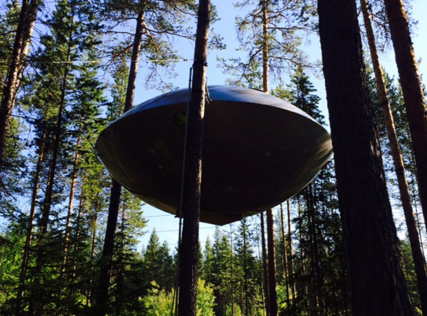 Treehotel The UFO: starkly out of harmony with its natural surroundings, the UFO is what all childhood dreams are made of. 