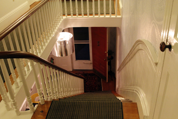 The Captain Fairfield Inn Mixing old and new; cosy, old-timey tartan stair tread with contemporary light fixtures and furniture.