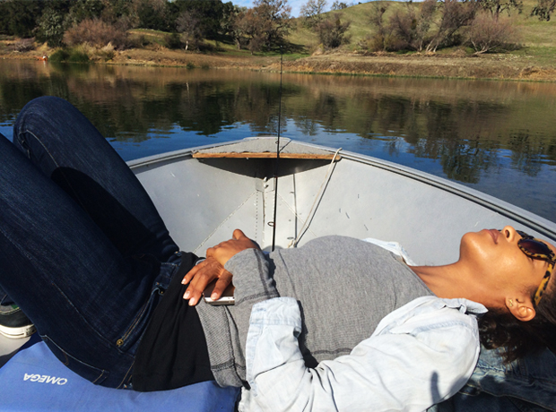 The Alisal On day one we opted for a fishing excursion. The staff hooks you up with your own rowboat and sets you off on the gorgeous lake with poles and bait. Erica caught a giant Bass. Mega caught some zzz's. 