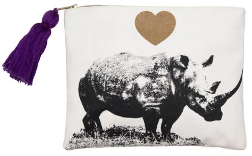 Pick up a pouch with a purpose: Created by andBeyond & Figue to Raise Awareness of illegal poaching in Africa and support Rhinos Without Borders. 