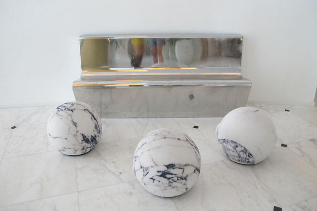 Miami Beach Edition Lolz fact: These marble balls are actually upholstered poufs!
