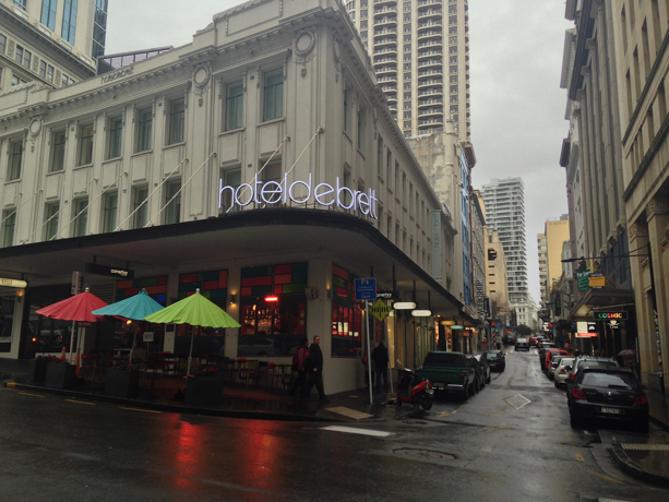 Hotel DeBrett It was raining a bit -- it was winter in Auckland, but felt more like fall in NYC. 
