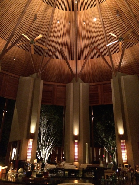 Amanyara Turks and Caicos The bar with an intricate ceiling.