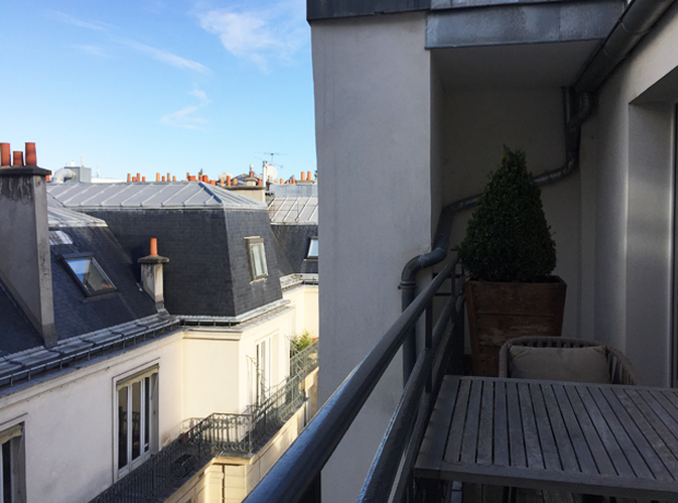 Hotel Marignan Yes, that's right...a terrace! Although it was wintertime in Paris, it was well worth layering up for a morning coffee. Those rooftops!