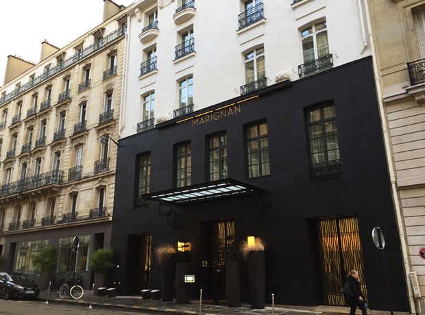 Hotel Marignan The facade of Hotel Marignan...quite striking against its more neutral neighbors.